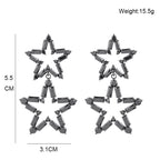 Doublelayer Star Cubic Zirconia Earrings E7531