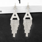 Alphabet Rhinestone Tassel Earrings E7614