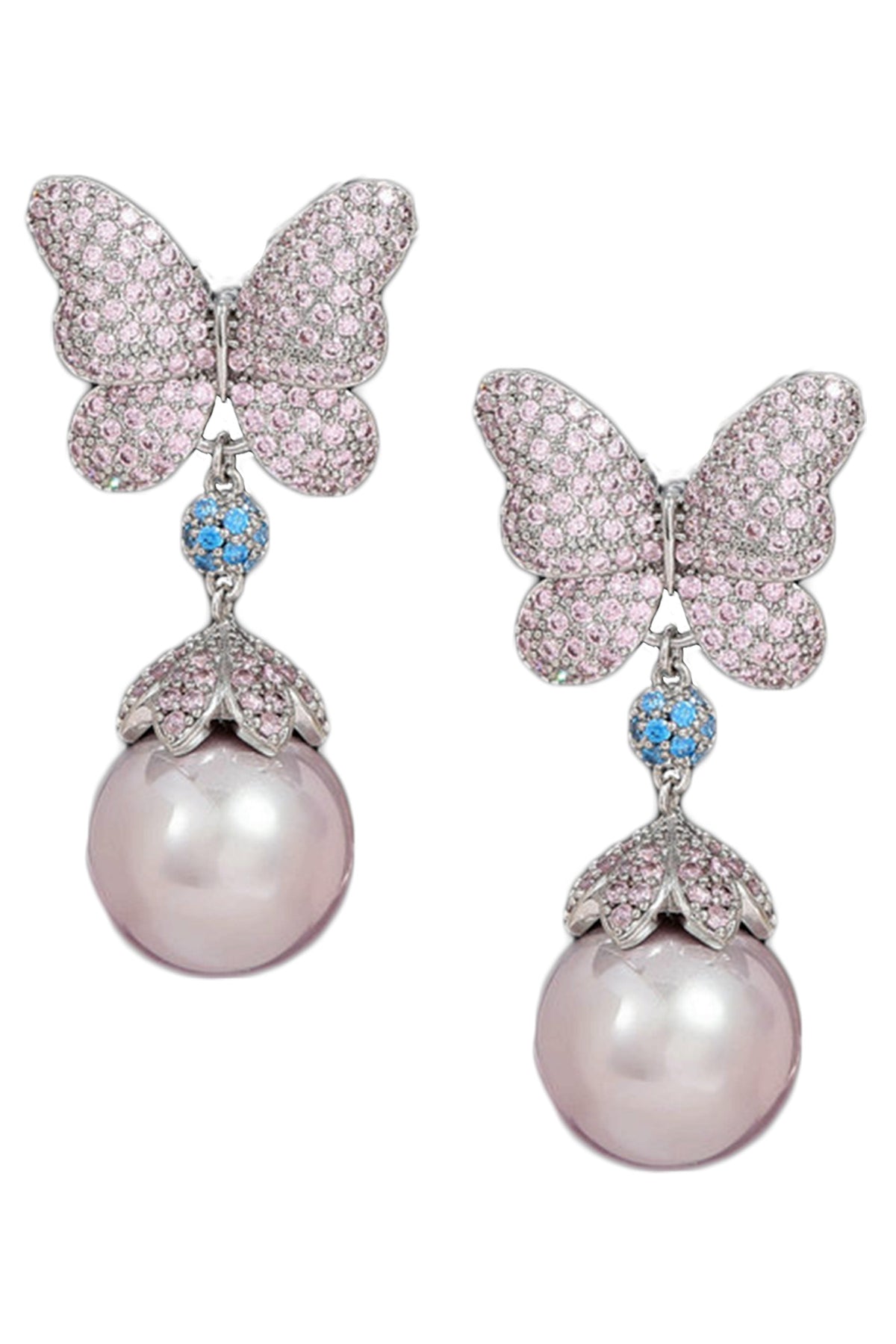 Butterfly Pearl Cubic Zirconia Earrings E7828