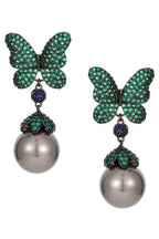 Butterfly Pearl Cubic Zirconia Earrings E7828
