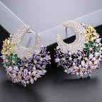 Floral Cubic Zirconia Earrings E7656