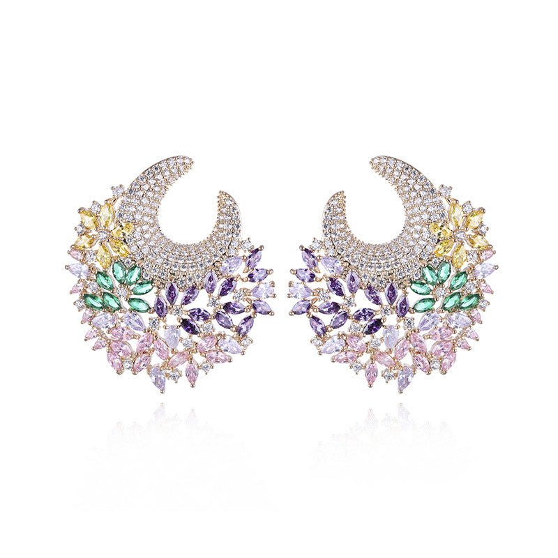 Floral Cubic Zirconia Earrings E7656