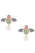 Bee Pearl Cubic Zirconia Earrings E7658