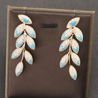 Leaf Cubic Zirconia Earrings E7659
