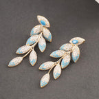 Leaf Cubic Zirconia Earrings E7659