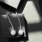 Ball Chains Cubic Zirconia Earrings E7664