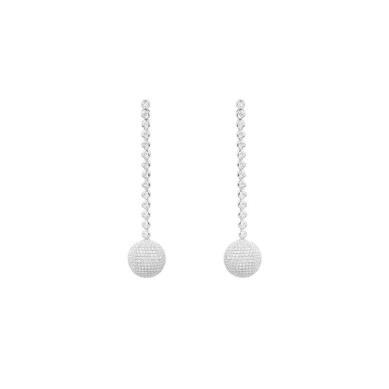 Ball Chains Cubic Zirconia Earrings E7664