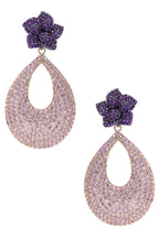 Floral Teardrop Cubic Zirconia Earrings E7666