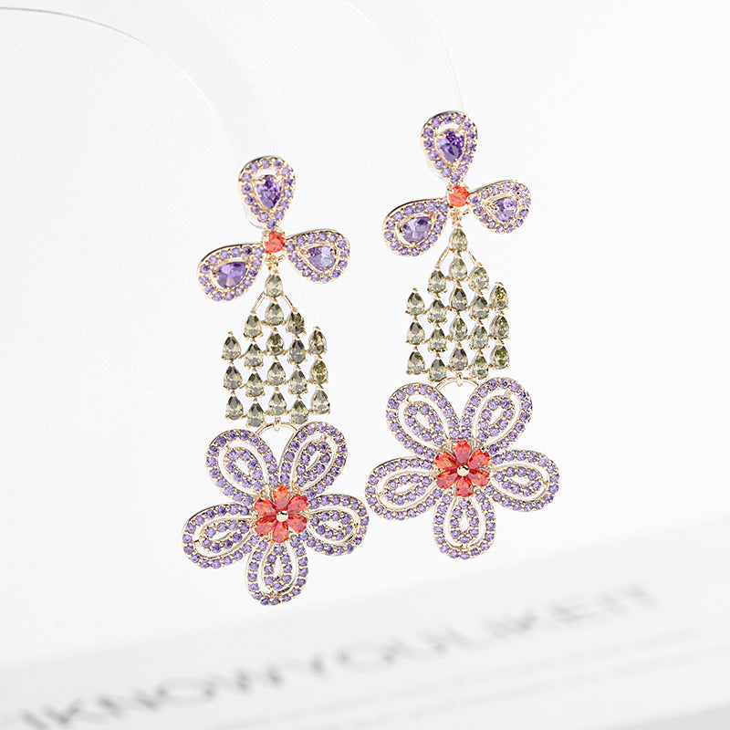 Floral Cubic Zirconia Earrings E7672