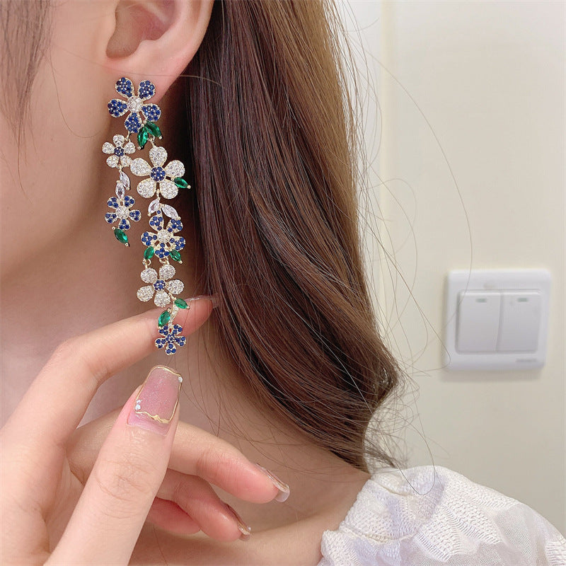 Floral Cubic Zirconia Earrings E7676
