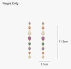 Geometry Tassel Cubic Zirconia Earrings E7680