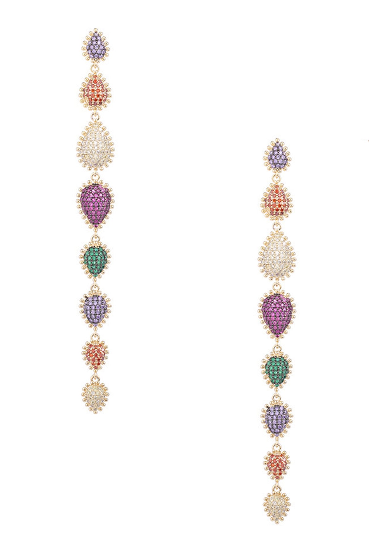 Geometry Tassel Cubic Zirconia Earrings E7680