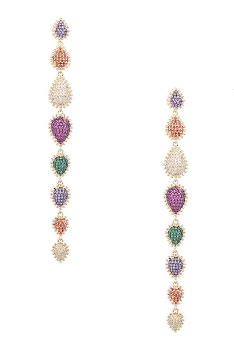 Geometry Tassel Cubic Zirconia Earrings E7680
