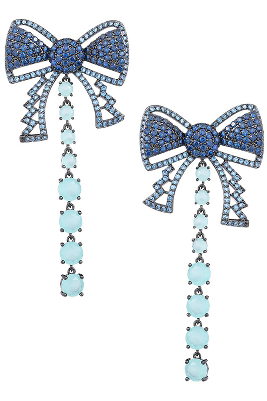 Bow Tassel Cubic Zirconia Earrings E7682