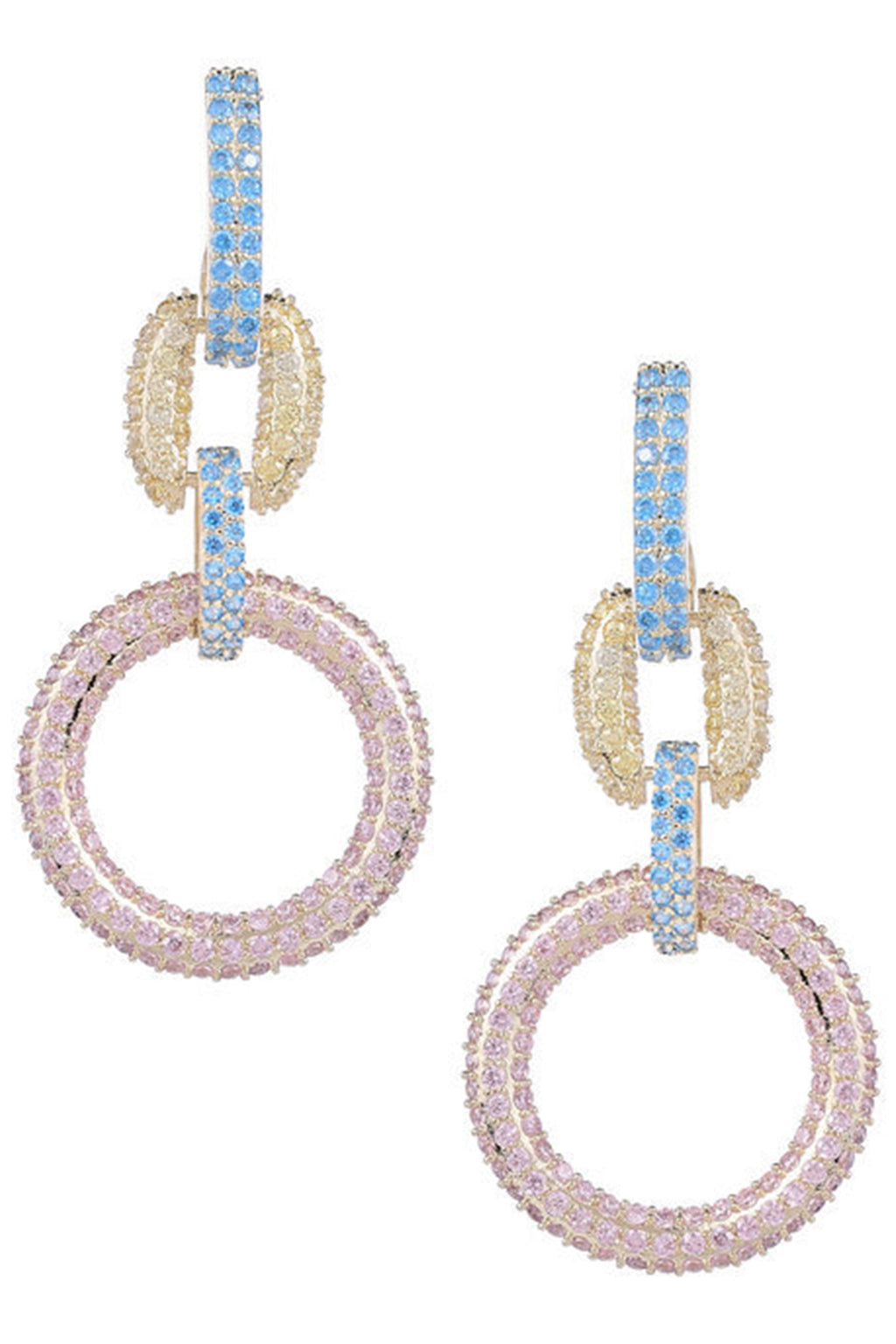 Geometric Circle Cubic Zirconia Earrings E7683
