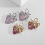 Bow Heart Cubic Zirconia Earrings E7695