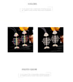 Fishbone Cubic Zirconia Earrings E7696