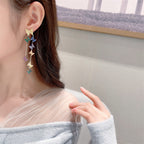 Butterfly Tassle Cubic Zirconia Earrings E7699