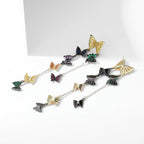 Butterfly Tassle Cubic Zirconia Earrings E7699