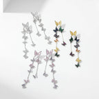 Butterfly Tassle Cubic Zirconia Earrings E7699