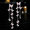 Butterfly Tassle Cubic Zirconia Earrings E7699