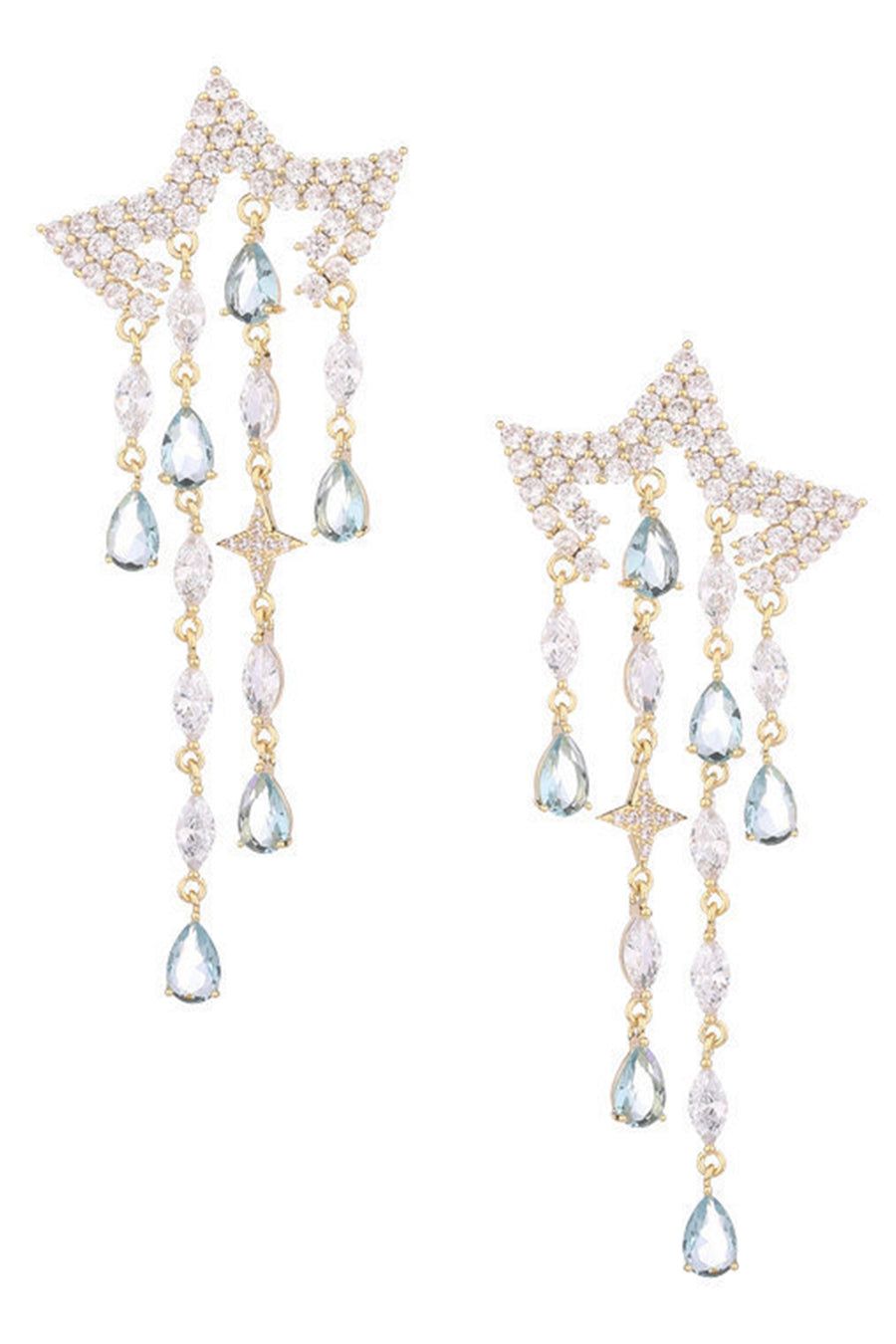 Star Tassel Cubic Zirconia Earrings E7703