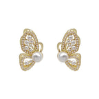 Butterfly Cubic Zirconia Clip On Earrings E7793