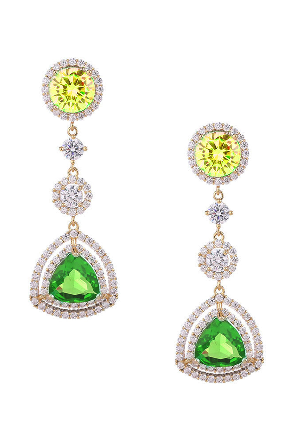Geometric Triangle Cubic Zirconia Earrings E7808
