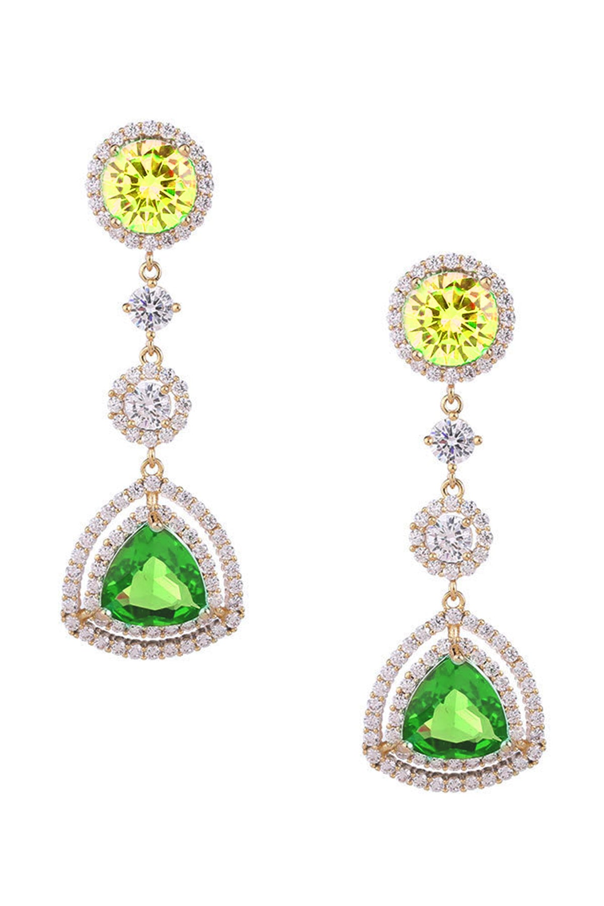 Geometric Triangle Cubic Zirconia Earrings E7808