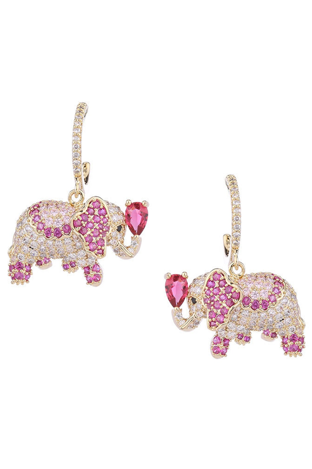 Elephant Cubic Zirconia Earrings E7809