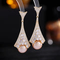 Floral Pearl Cubic Zirconia Earrings E7818