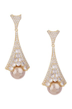 Floral Pearl Cubic Zirconia Earrings E7818