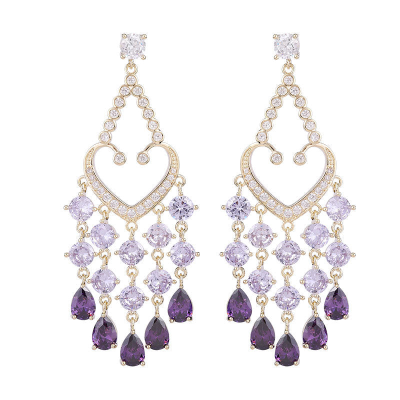 Tassel Cubic Zirconia Earrings E7826