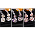 Flower Cubic Zirconia Earrings E7827