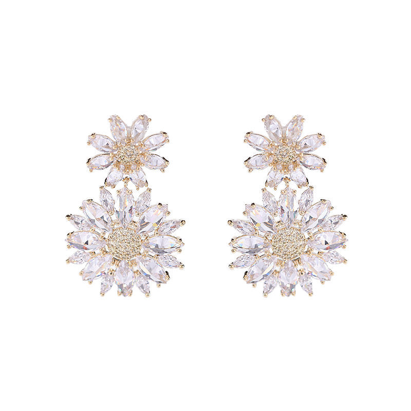 Flower Cubic Zirconia Earrings E7827