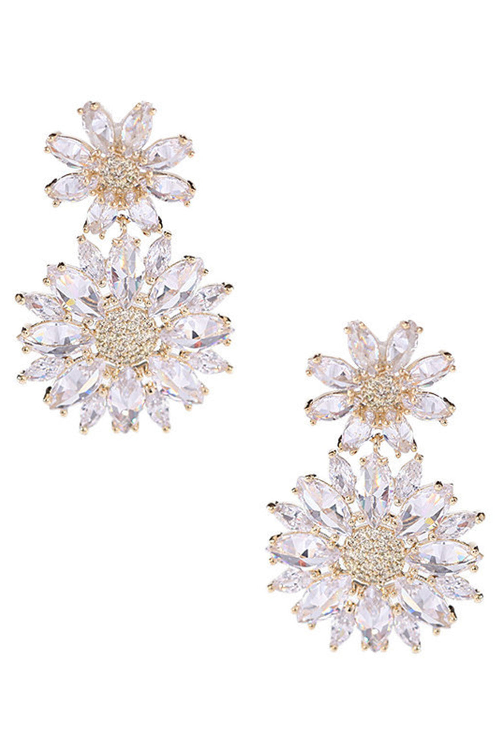 Flower Cubic Zirconia Earrings E7827