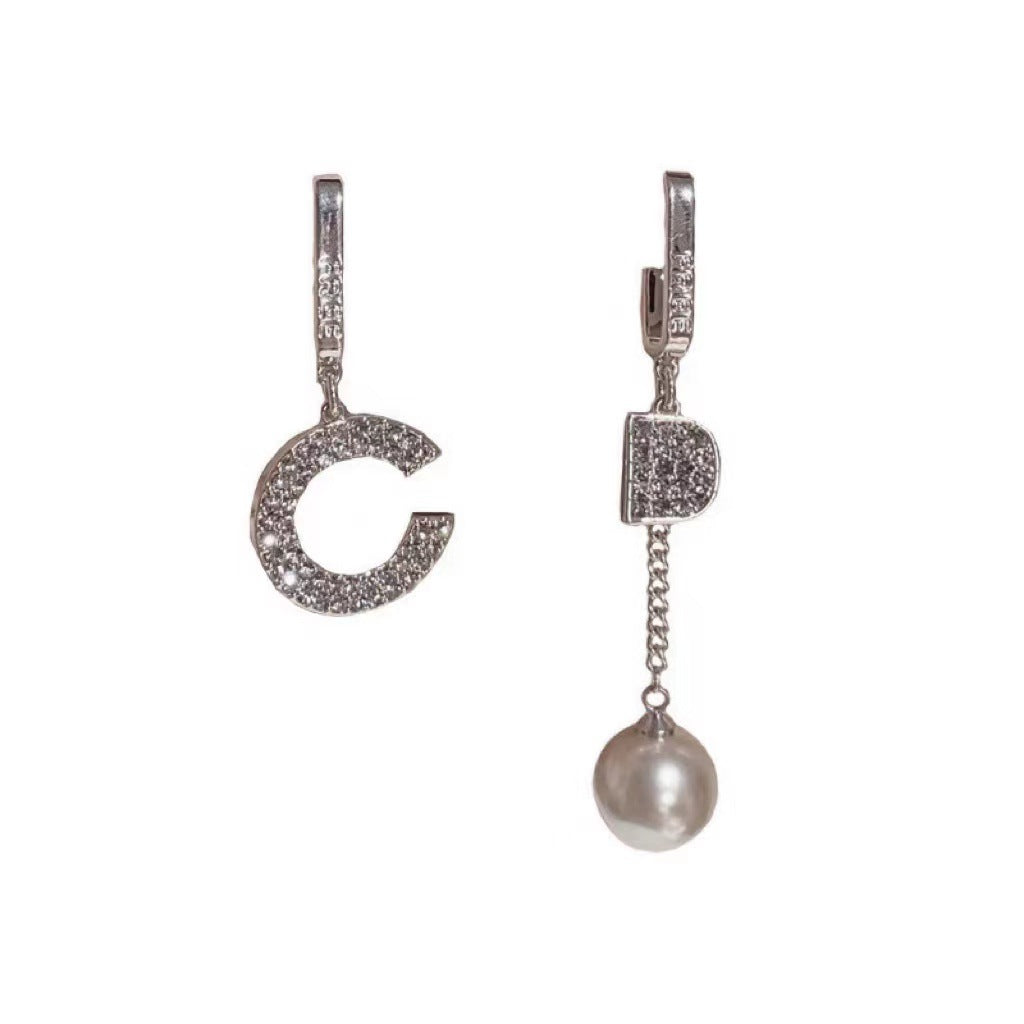 DC  Rhinestone Asymmetrical Earrings E7861