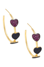 Heart Cubic Zirconia Hoop Earrings E7896