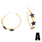 Star Hoop Cubic Zirconia Earrings E7898