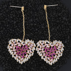 Heart Cubic Zirconia Dangle Earrings E7910
