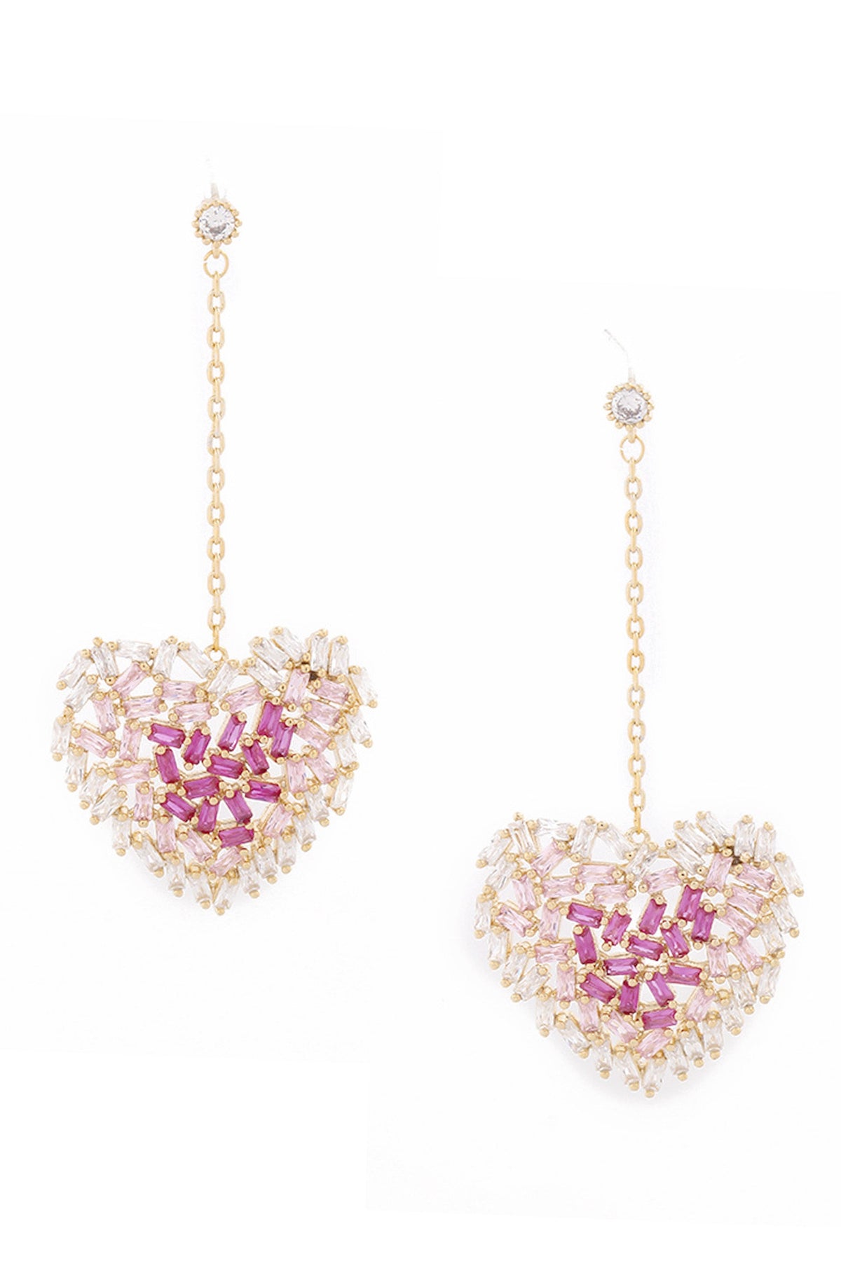 Heart Cubic Zirconia Dangle Earrings E7910