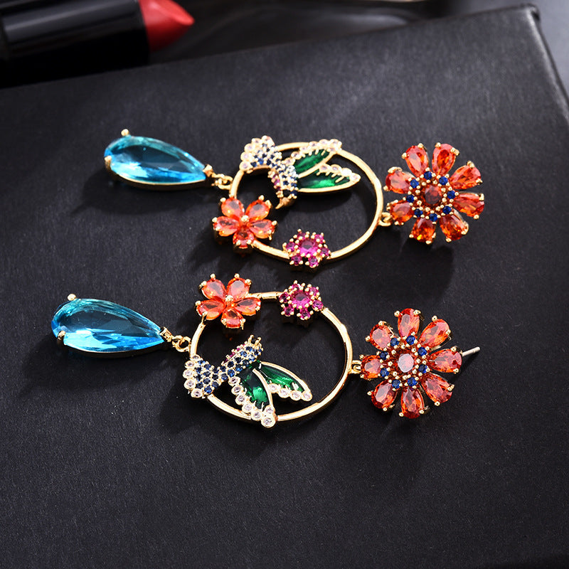 Bird Wreath Cubic Zirconia Earrings E7915