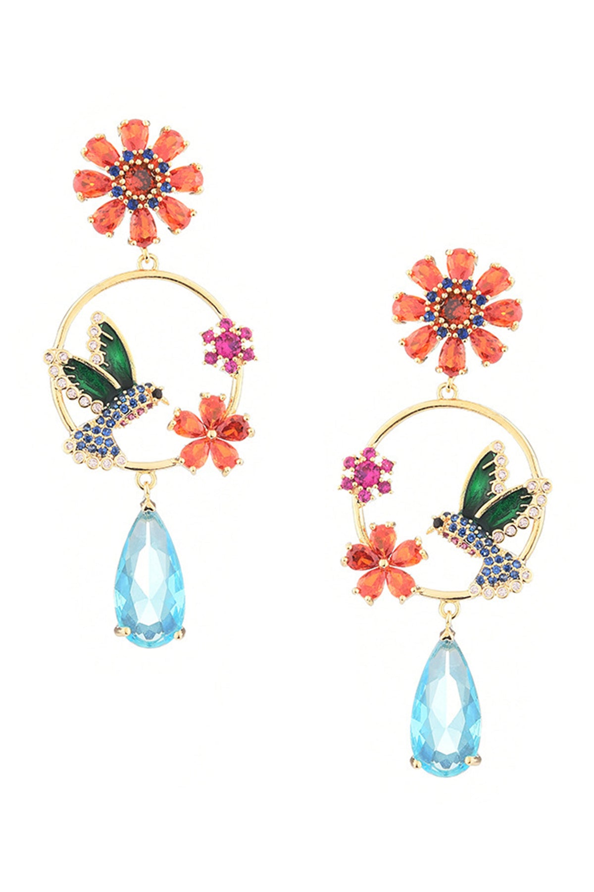 Bird Wreath Cubic Zirconia Earrings E7915