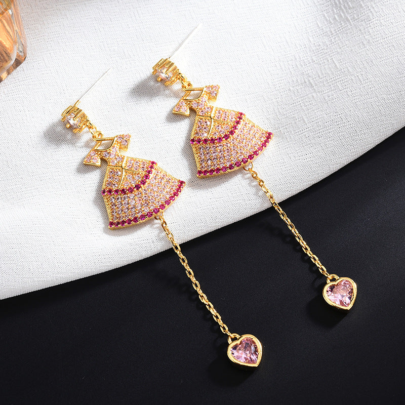 Dress Tassel Cubic Zirconia Earrings E7918