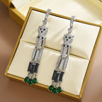 Leopard Tassel Cubic Zirconia Earrings E7922