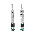 Leopard Tassel Cubic Zirconia Earrings E7922