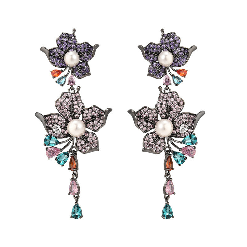 Floral Cubic Zirconia Earrings E7929