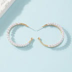 Pearl Hoop Earrings E8053