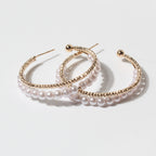 Pearl Hoop Earrings E8053