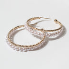 Pearl Hoop Earrings E8053